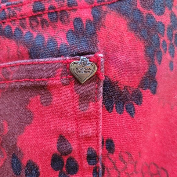 Red Snake Print Women Jeans - Picture 4 of 11